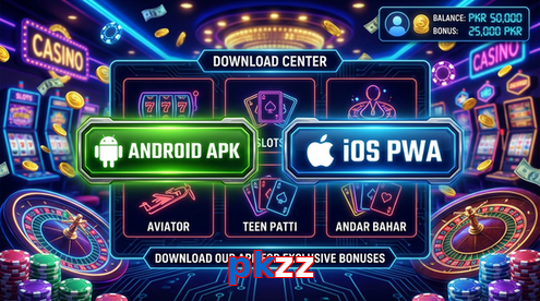 Main screen of Pkzz download page for PK players